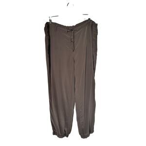 Eileen Fisher Women's 100% Silk Pull-On Straight Leg Pants Drawstring Gray SZ 1X